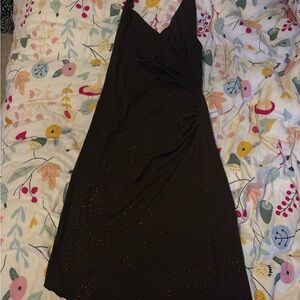 Elegant Brown Dress with Gold Accents